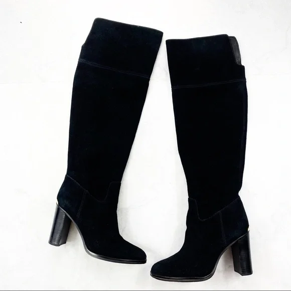 [Michael Kors] Black Suede Over The Knee Boots - Picture 3 of 6